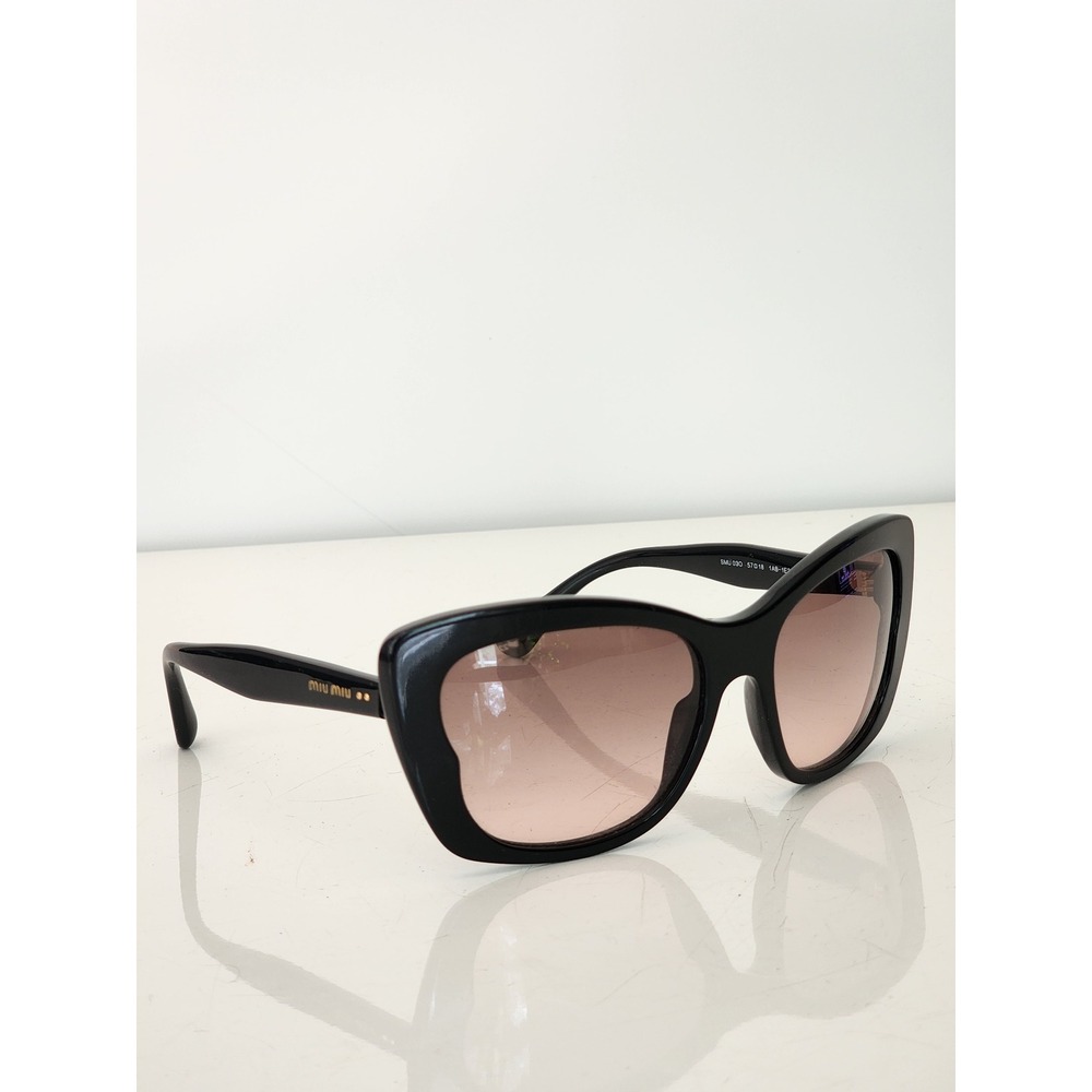 Miu Miu Flawed SMU 03O Black Butterfly Sunglasses Gradient Brown Lens